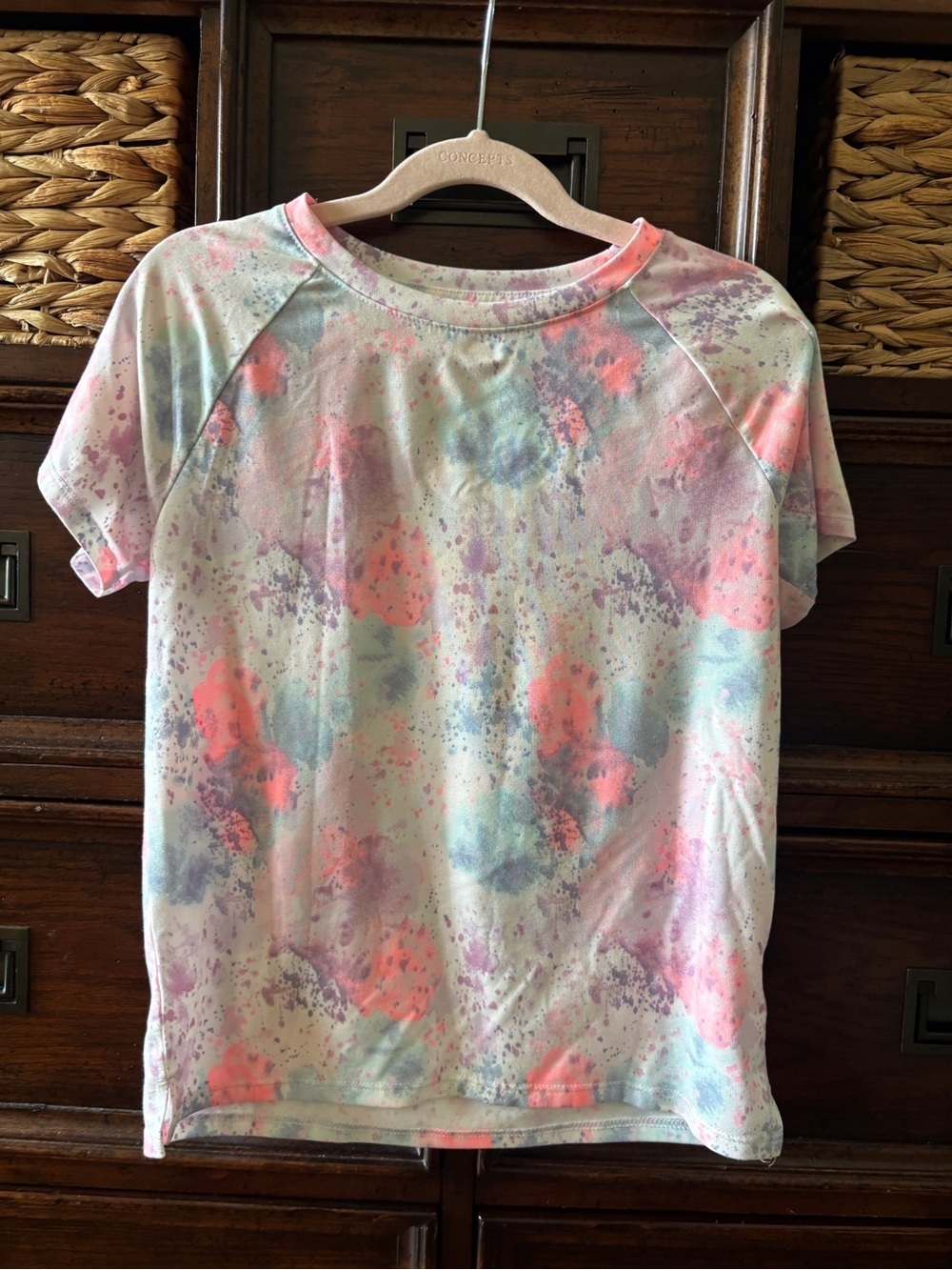 Athletic pink tie dye short sleeve tee in size M